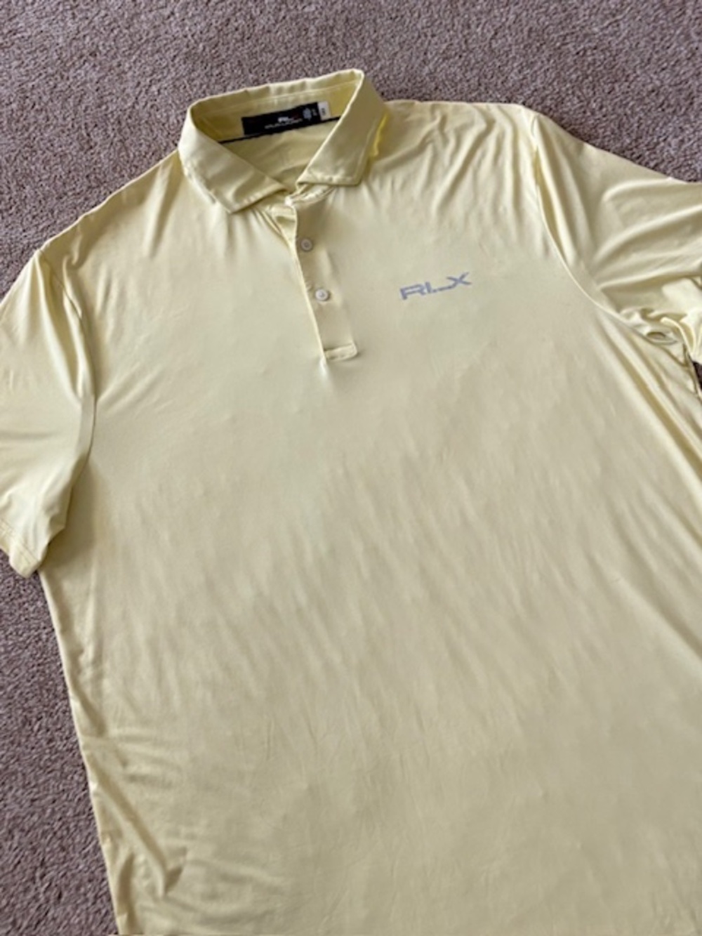 Ralph Lauren RLX Men’s Golf Shirt SIze XL Tall Pro Fit Polyester/Elastine Yellow